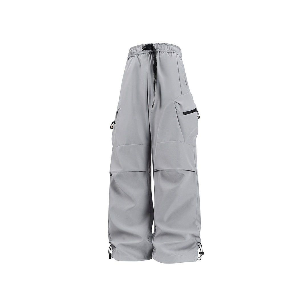 Damen Weite Utility-Cargo-Hose mit Tunnelzugbund, Reißverschluss-Taschen und verstellbaren Beinabschlüssen Nord Taschen