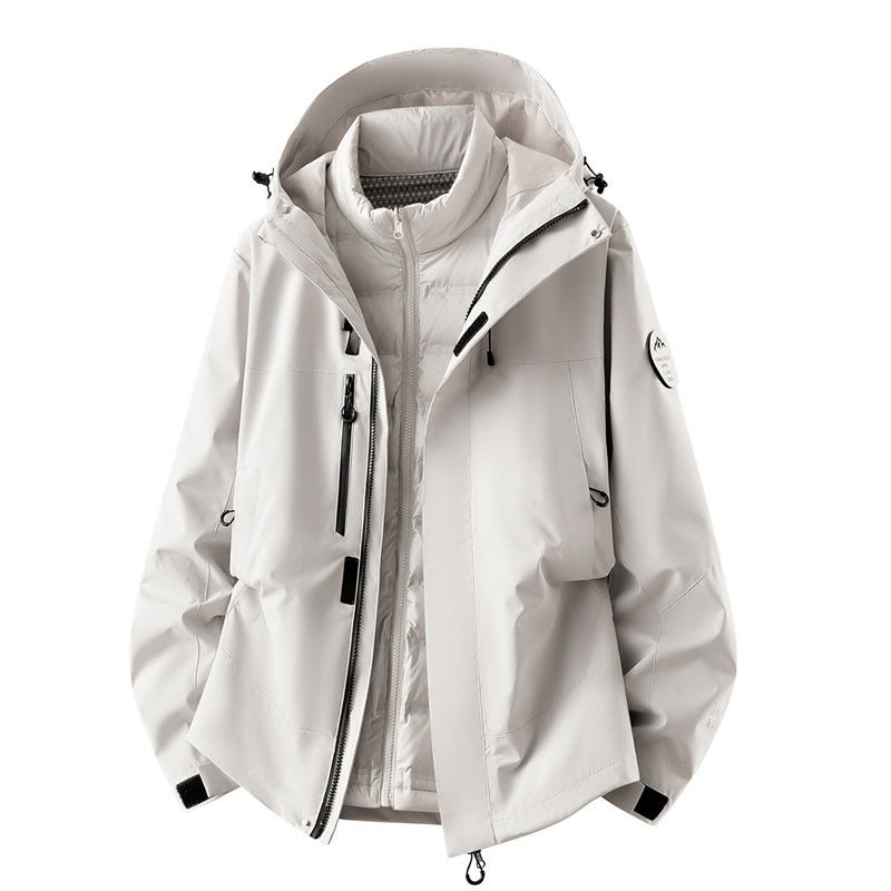 Herren wasserdichte Outdoorjacke mit abnehmbarer Fleece-Innenjacke Nord Taschen