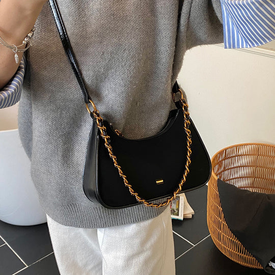 Damen modische Schultertasche im Vintage-Look mit Kettenriemen Nord Taschen