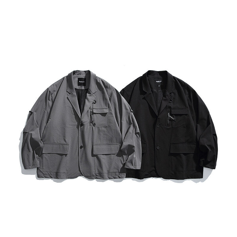 Herren Oversized Utility-Sakko mit multifunktionalen Taschen Nord Taschen
