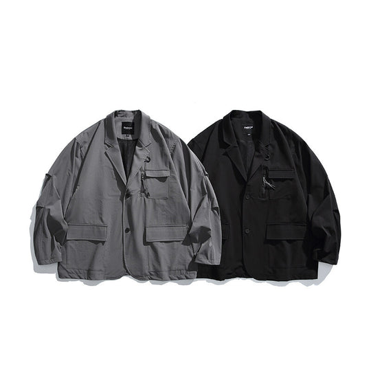 Herren Oversized Utility-Sakko mit multifunktionalen Taschen Nord Taschen