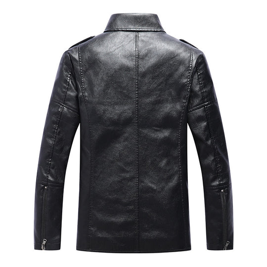 Herren Slim Fit Kunstleder-Motoblouson im Biker-Look mit gesteppten Armpaneelen und Reverskragen Nord Taschen