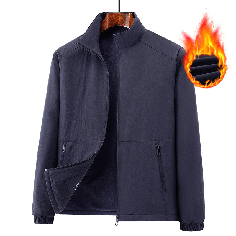 Herren Leichte windabweisende Fleecejacke mit Stehkragen und Reißverschlusstaschen Nord Taschen