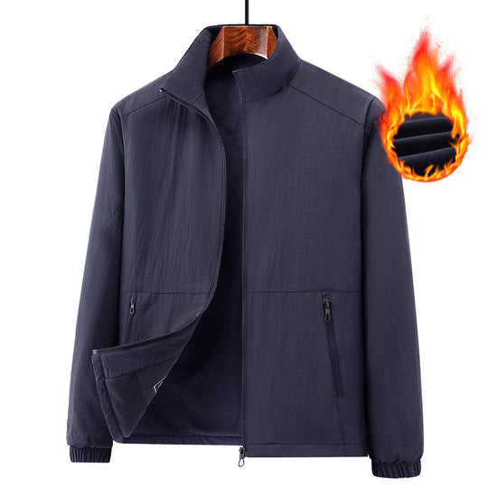 Herren Leichte windabweisende Fleecejacke mit Stehkragen und Reißverschlusstaschen Nord Taschen