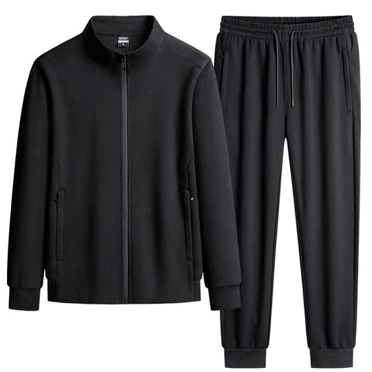 Herren Modernes Freizeit-Trainingsset aus Thermofleece mit Stehkragen‑Zipjacke & konischer Jogginghose Nord Taschen