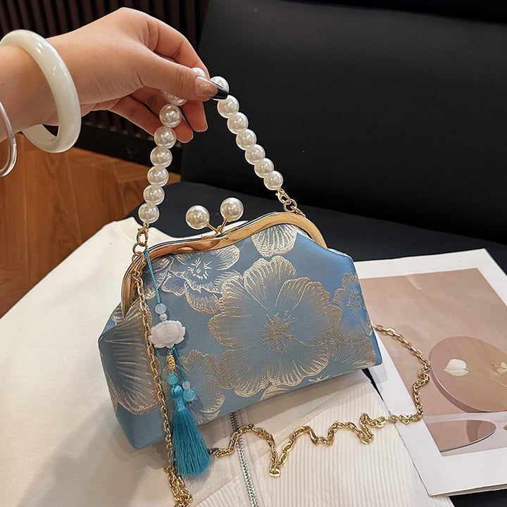 Damen elegante Abendtasche mit Perlenschmuck Nord Taschen