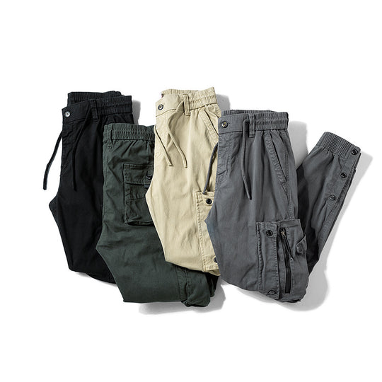 Herren Multifunktionale Cargo-Jogginghose mit Tunnelzugbund, Reißverschluss‑Taschen und verstellbaren Knöchelbündchen Nord Taschen
