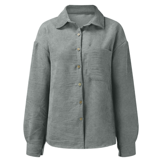 Damen Übergroße Kordbluse