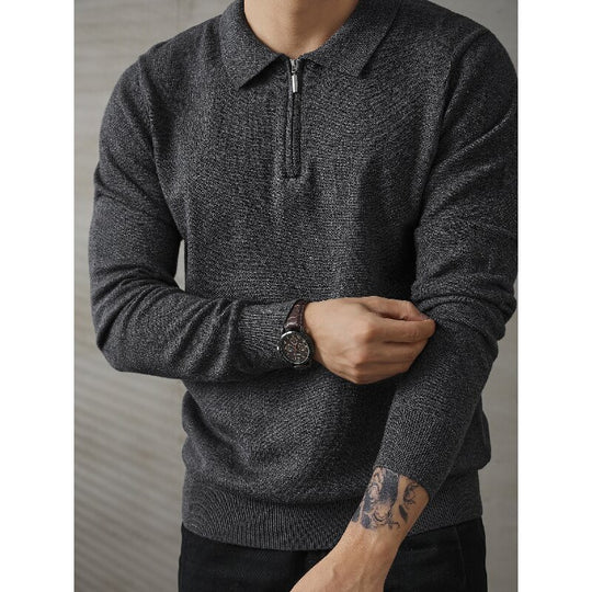 Herren Modischer Strickpullover mit Halbreißverschluss Nord Taschen