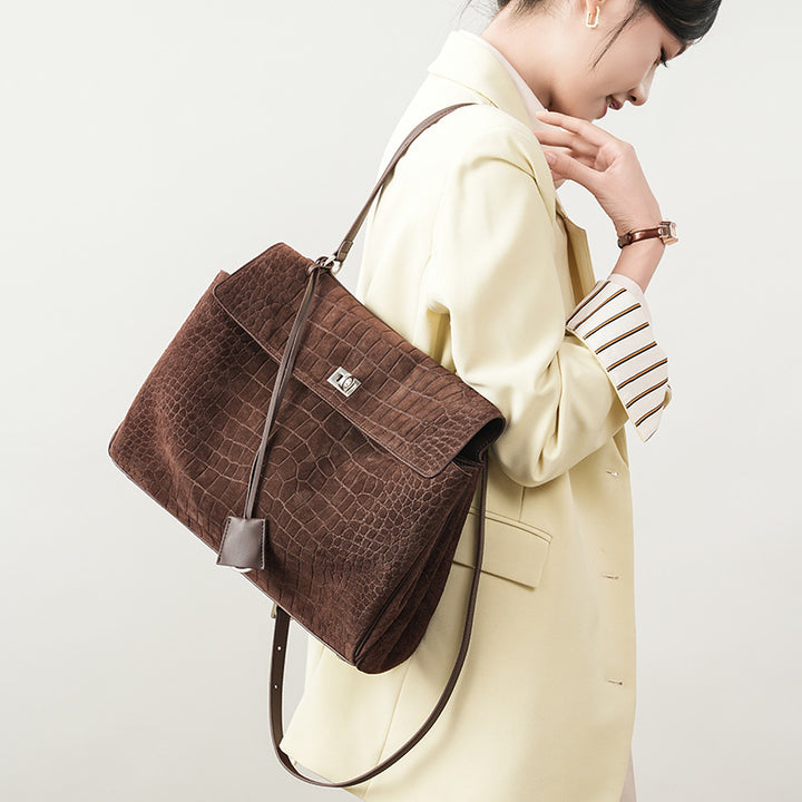 Damen-Handtasche aus elegantem Krokodilleder mit verstellbarem Tragegurt Nord Taschen