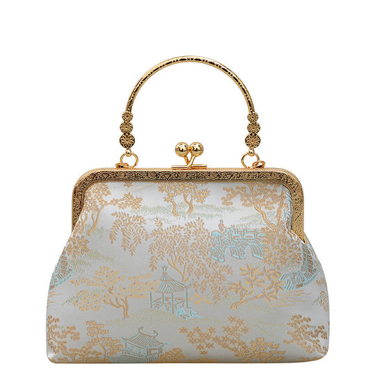 Damen elegante Abendtasche mit goldener Verzierung Nord Taschen