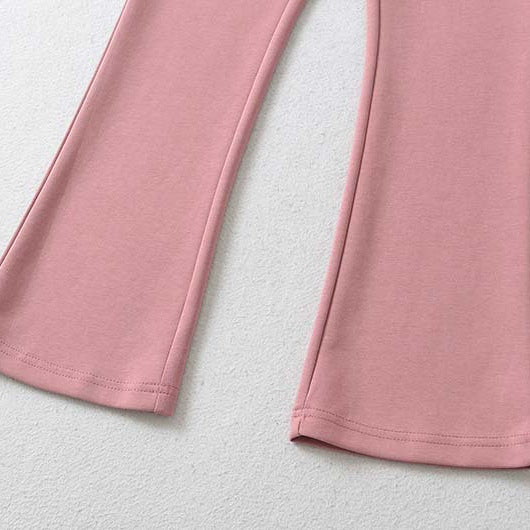 Damen Hochtaillierte Schlaghose mit Umschlagbund aus Stretch-Jersey Nord Taschen