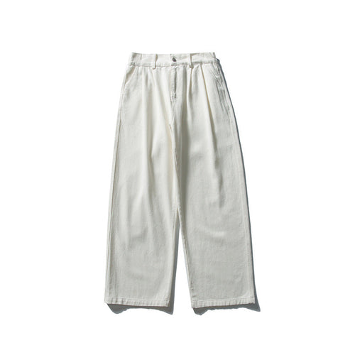 Damen Hochtaillierte weite Bundfalten-Hose aus Baumwollmischung mit geradem Bein Nord Taschen