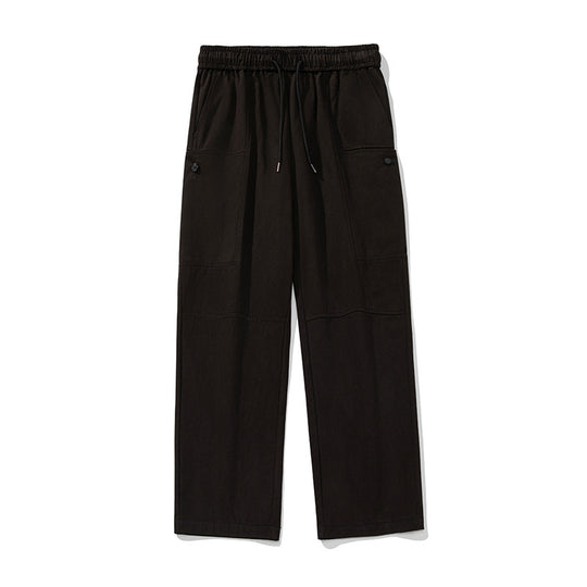 Unisex Weite Relaxed-Cargo-Palazzo-Hose mit elastischem Kordelbund und aufgesetzten Knopf-Taschen Nord Taschen