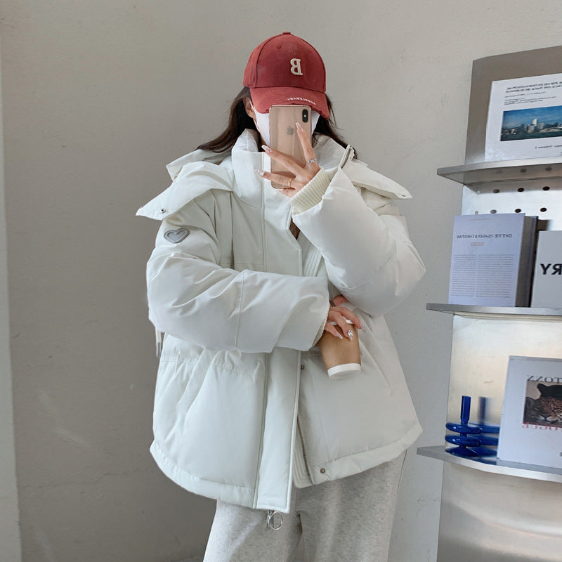 Damen nan oversized gesteppte Winterjacke mit Kapuze und Thermowattierung Nord Taschen