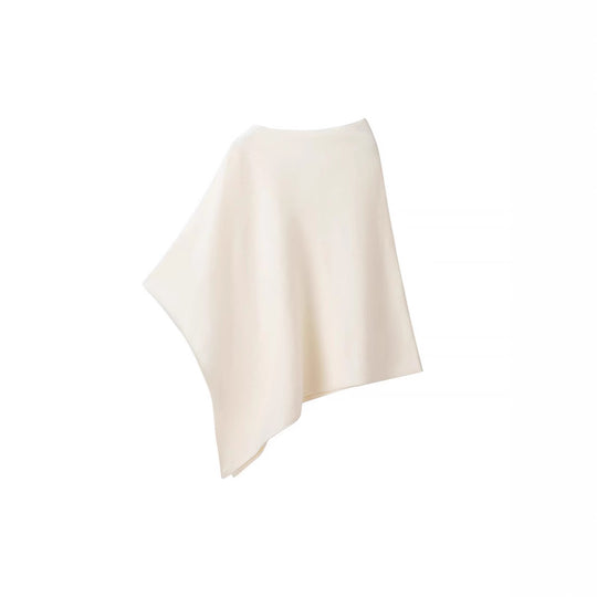 Damen Asymmetrischer Feinstrick-Poncho mit Rundhalsausschnitt Nord Taschen