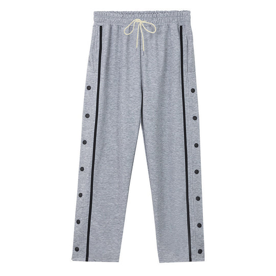 Herren Sportliche Snap-Trackhose mit seitlichen Druckknopfleisten und Tunnelzug Nord Taschen