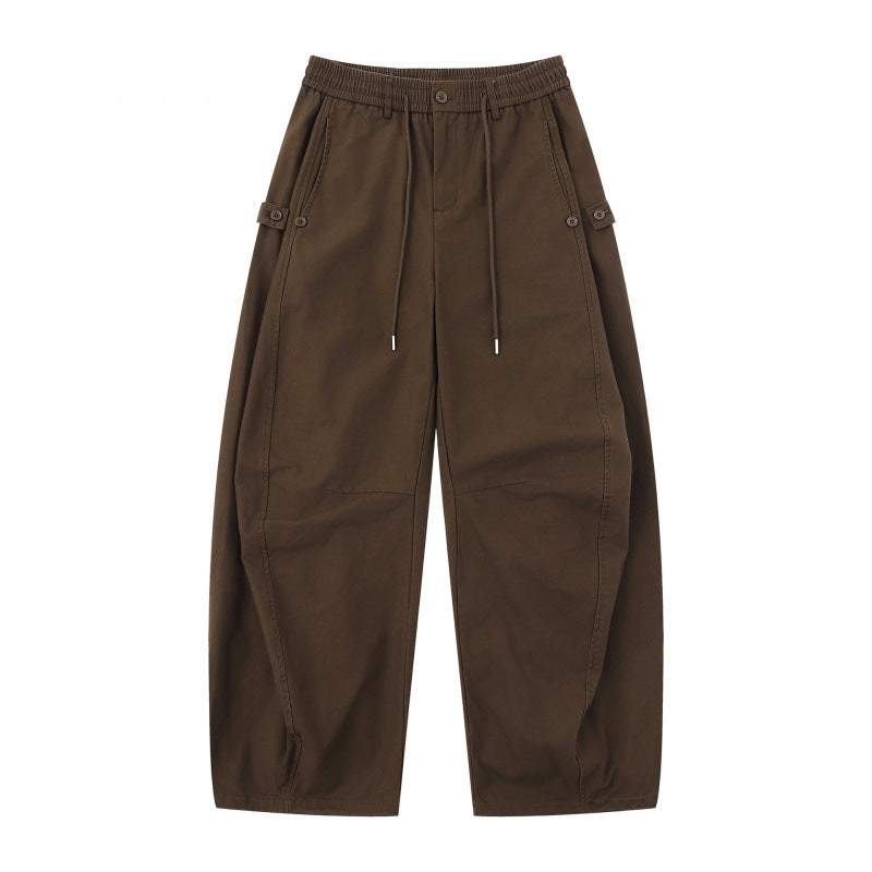 Damen Weite Culotte-Cargo-Hose mit elastischem Bund, Tunnelzug und aufgesetzten Taschen Nord Taschen