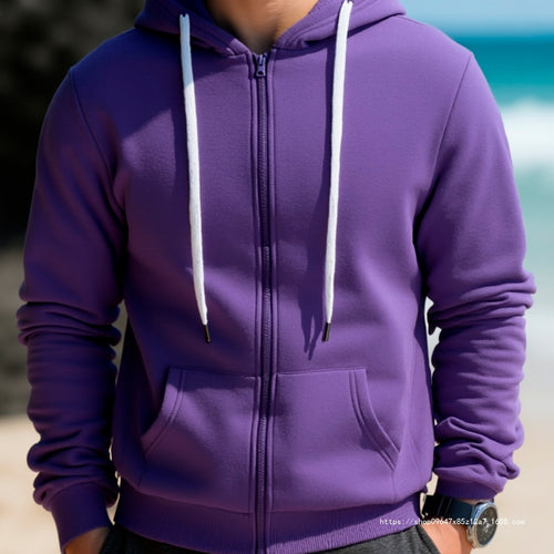 Herren Kapuzen‑Sweatjacke mit durchgehendem Reißverschluss, Kängurutaschen & weichem Futter Nord Taschen