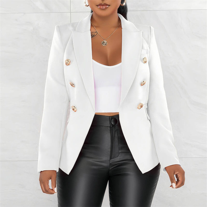 Damen Modischer Doppelt Gepknöpfter Blazer Nord Taschen