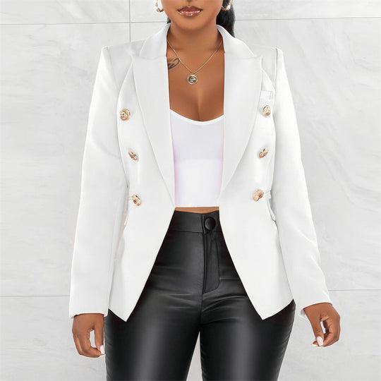 Damen Modischer Doppelt Gepknöpfter Blazer Nord Taschen