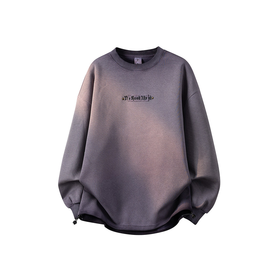 Damen Oversize-Sweatshirt mit gesticktem Schriftzug, abgerundetem Saum & überschnittener Schulter Nord Taschen