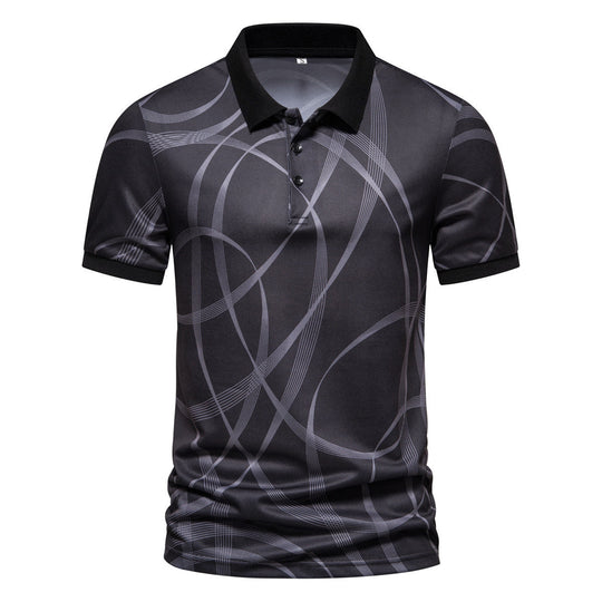 Herren Poloshirt mit modernem grafischen Muster und atmungsaktiver Textiltechnologie Nord Taschen
