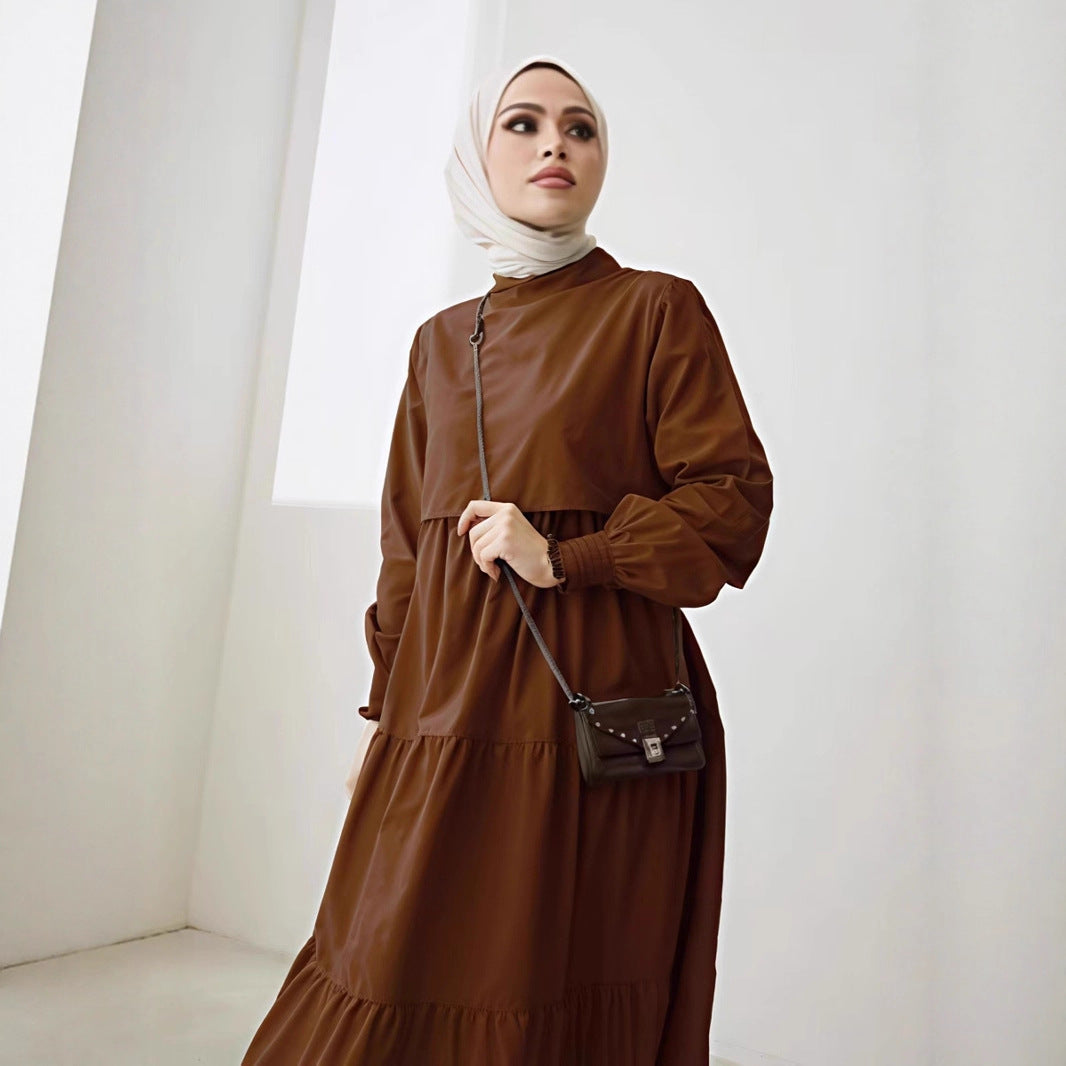 Damen Elegantes Maxikleid mit Rüschen Nord Taschen