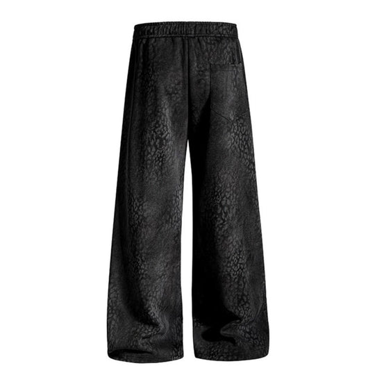 Damen Weite Palazzo-Joggpants mit Tunnelzugbund, Statement-Print und Vintage-Waschung Nord Taschen
