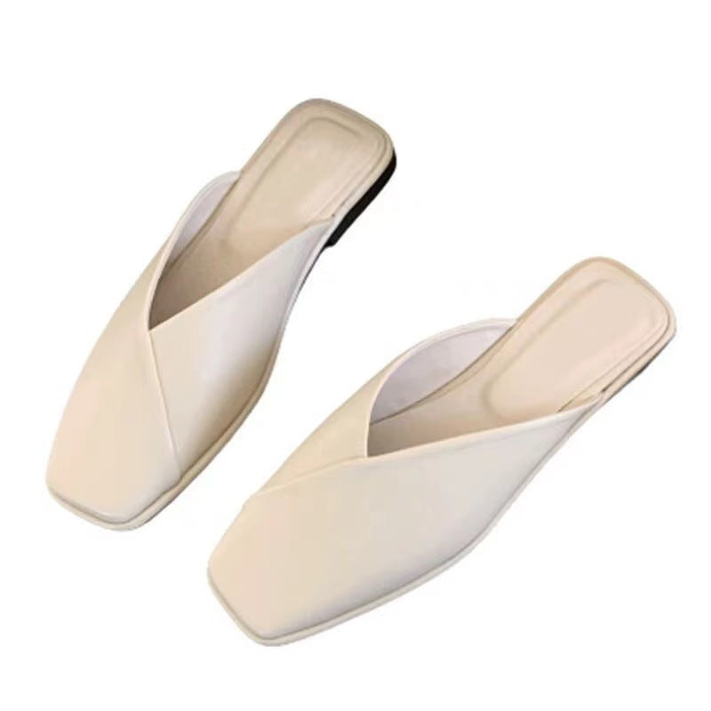 Damen Slip-On Pantoletten mit kunstlederner Oberfläche und bequemem Fußbett