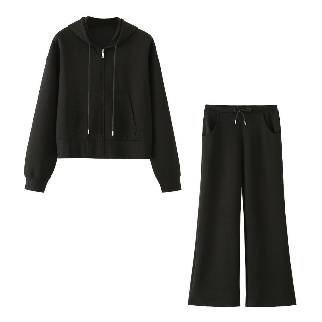 Damen Weite Jersey-Hose mit hohem Bund Tunnelzug und Pattentaschen Nord Taschen