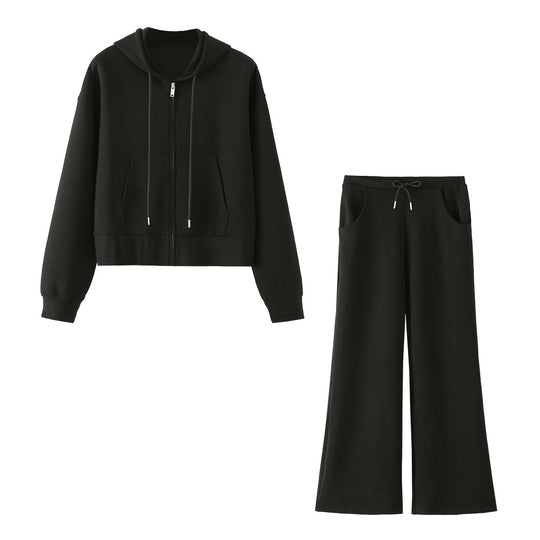 Damen Weite Jersey-Hose mit hohem Bund Tunnelzug und Pattentaschen Nord Taschen