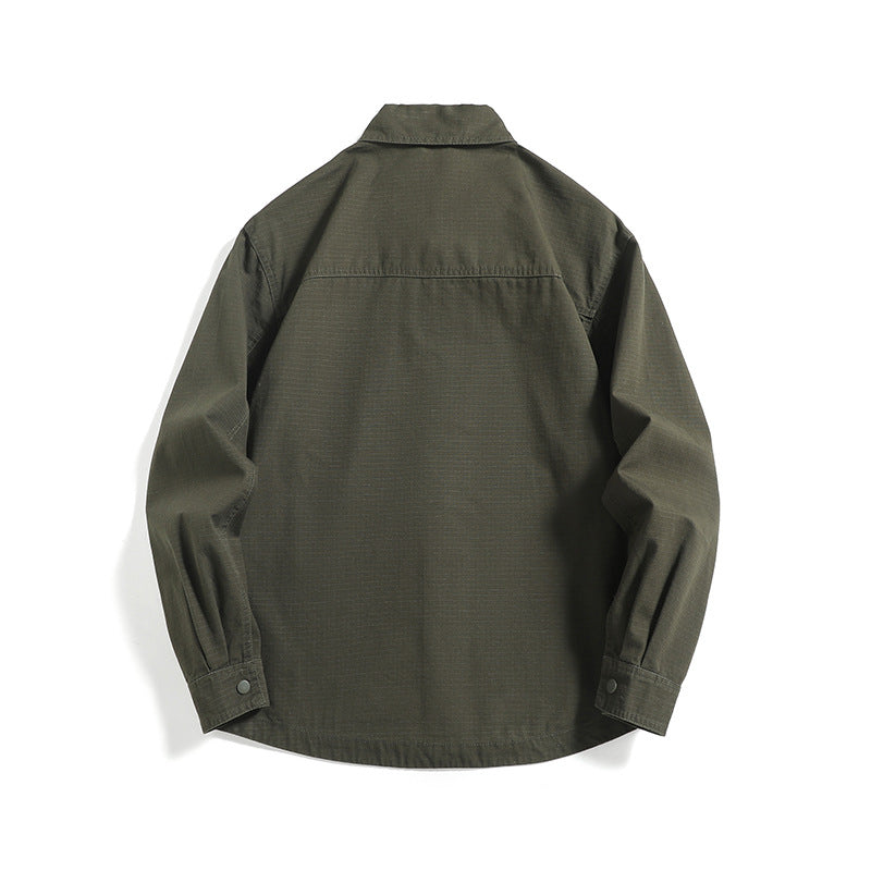 Herren Ripstop-Overshirt mit Druckknopfleiste, geradem Schnitt und Brusttasche Nord Taschen