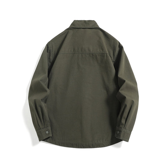 Herren Ripstop-Overshirt mit Druckknopfleiste, geradem Schnitt und Brusttasche Nord Taschen