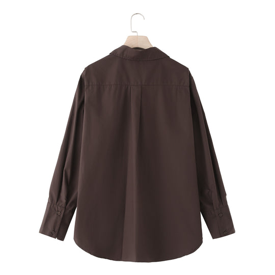 Damen 20+ lässige Oversize Hemdbluse mit Hemdkragen, durchgehender Knopfleiste und verlängertem Rückteil Nord Taschen