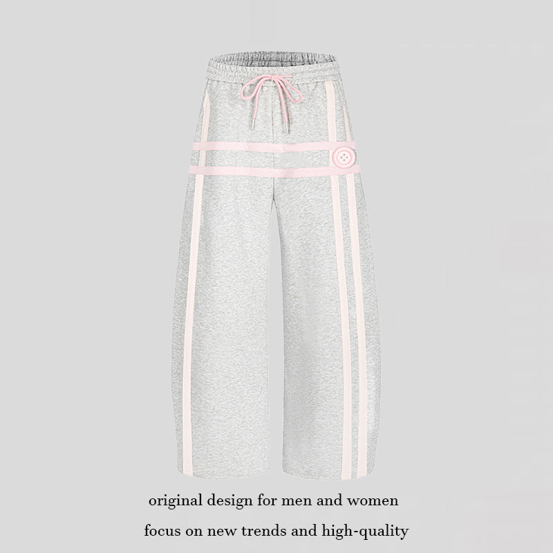 Damen Weite Culotte‑Sweathose im Palazzo‑Stil mit Komfortbund, Kordelzug und dekorativer Taillenbahn Nord Taschen