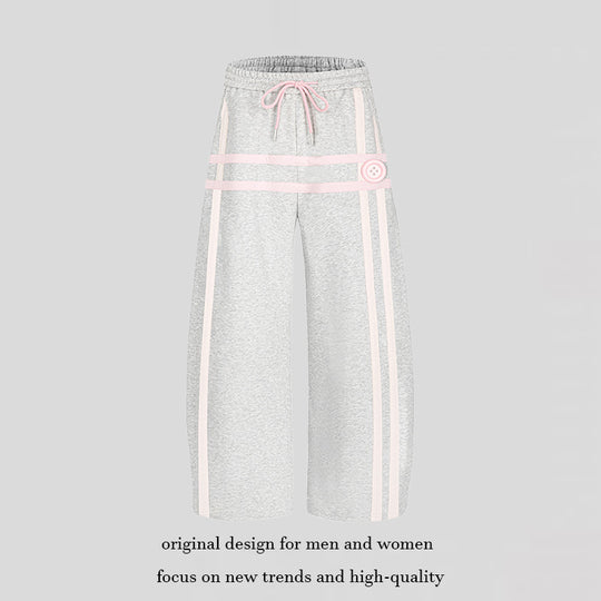 Damen Weite Culotte‑Sweathose im Palazzo‑Stil mit Komfortbund, Kordelzug und dekorativer Taillenbahn Nord Taschen