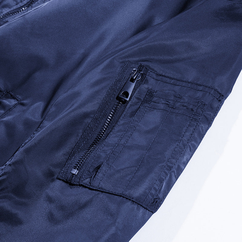 Herren Wind- und Wasserabweisende Nylon-Bomberjacke mit Rippbündchen und Ärmeltasche Nord Taschen