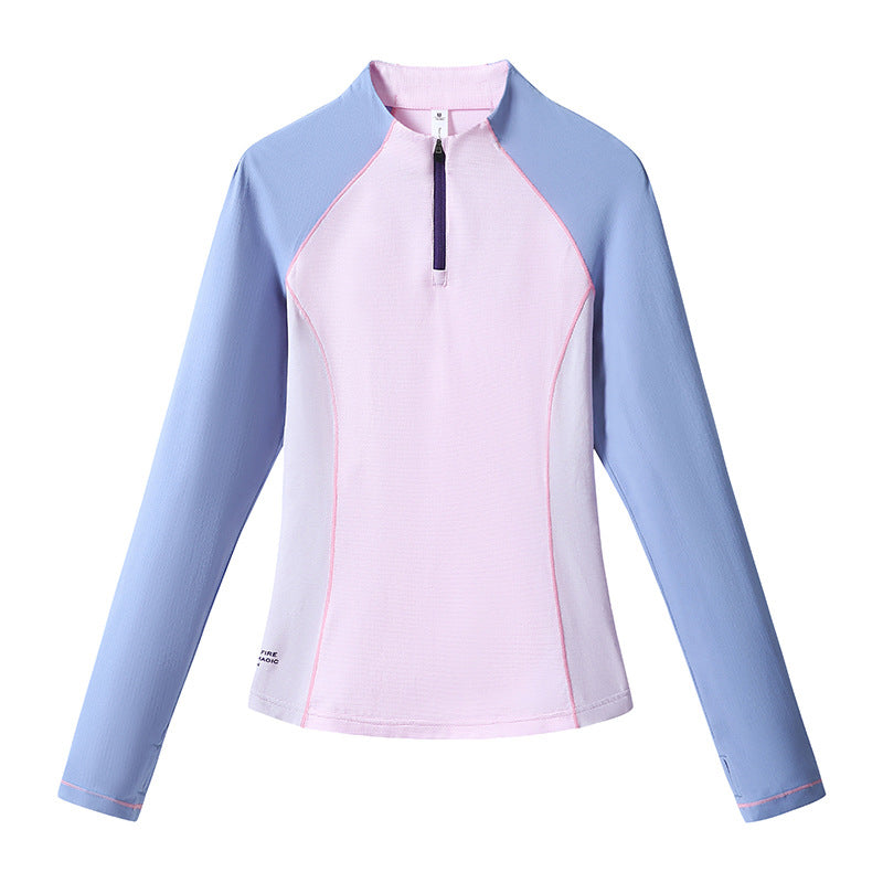 Damen Langärmeliges Funktions-Halbzipshirt mit Raglanärmeln und UV-Schutz Nord Taschen