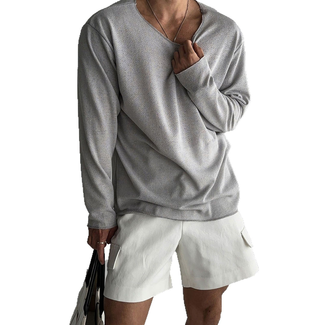 Herren Lässiges Rundhalsshirt mit leichtem Stoff Nord Taschen