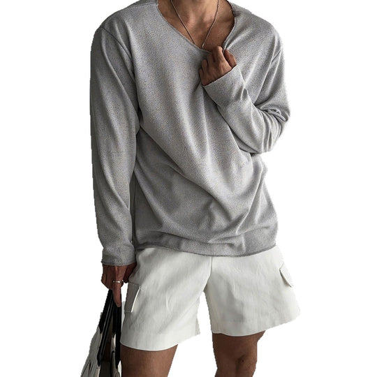 Herren Lässiges Rundhalsshirt mit leichtem Stoff Nord Taschen