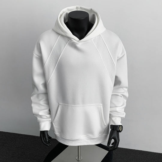 Herren Oversize-Kapuzenpullover mit diagonalem Einsatz und Kängurutasche Nord Taschen