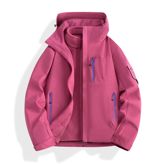 Damen zweilagige Softshell-Parka mit herausnehmbarem Fleecefutter und wasserdichten Reißverschlüssen Nord Taschen