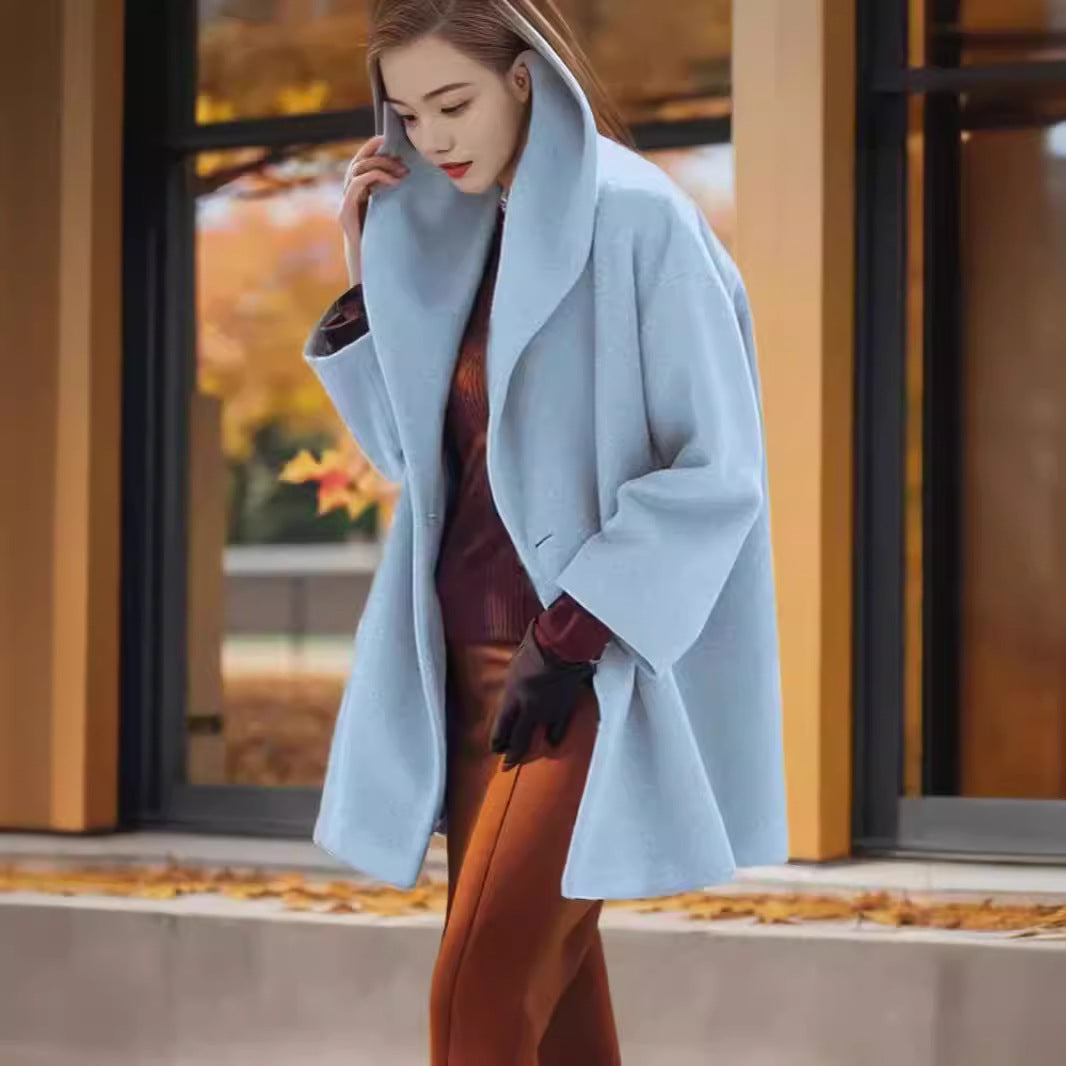 Damen Kapuzen-Teddycoat im Oversize‑A‑Linienschnitt mit überschnittenen Schultern Nord Taschen