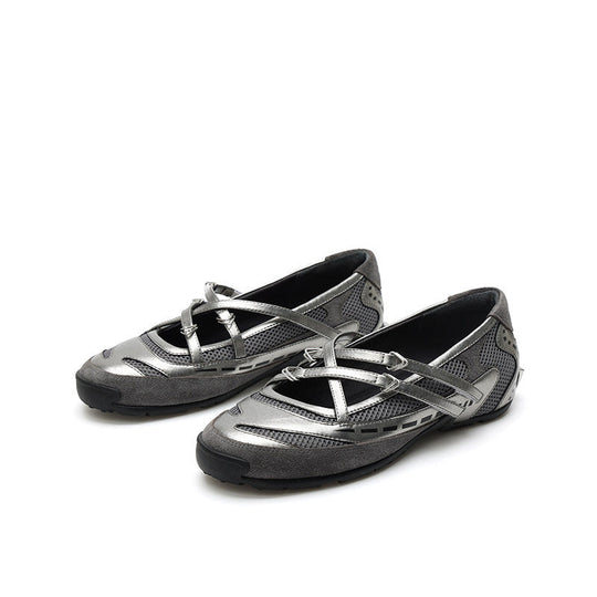 Damen Freizeit-Ballerinas mit atmungsaktivem Obermaterial und flexiblem Riemchen Nord Taschen