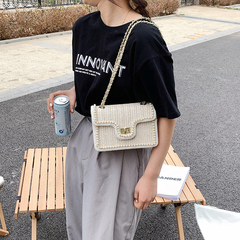 Damen Umhängetasche mit elegantem Perlenbesatz | Nord Taschen