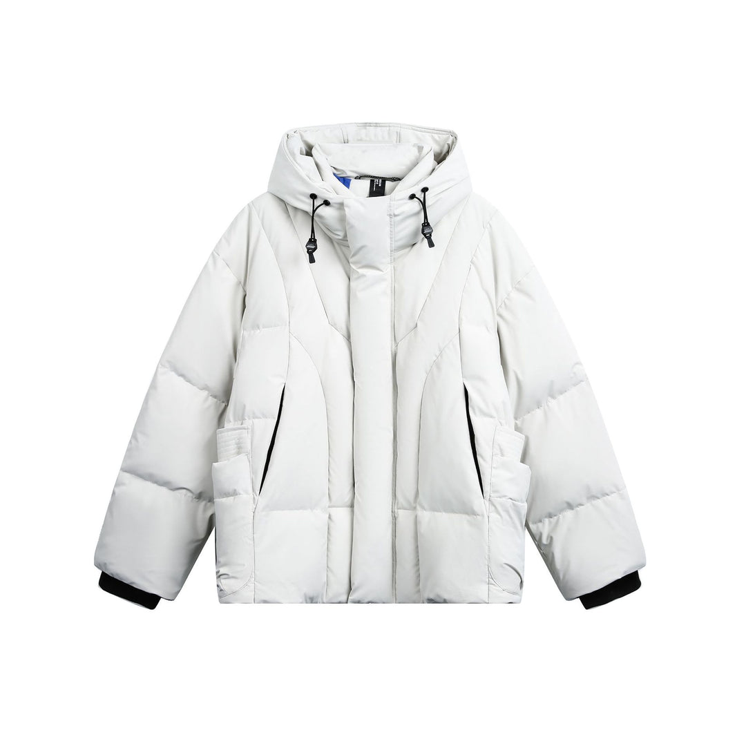 Damen weit geschnittener Steppparka mit hohem Kragen, Kapuze und Cargo-Taschen Nord Taschen