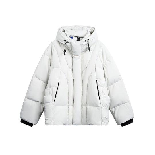 Damen weit geschnittener Steppparka mit hohem Kragen, Kapuze und Cargo-Taschen Nord Taschen