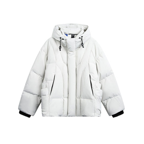 Damen weit geschnittener Steppparka mit hohem Kragen, Kapuze und Cargo-Taschen Nord Taschen
