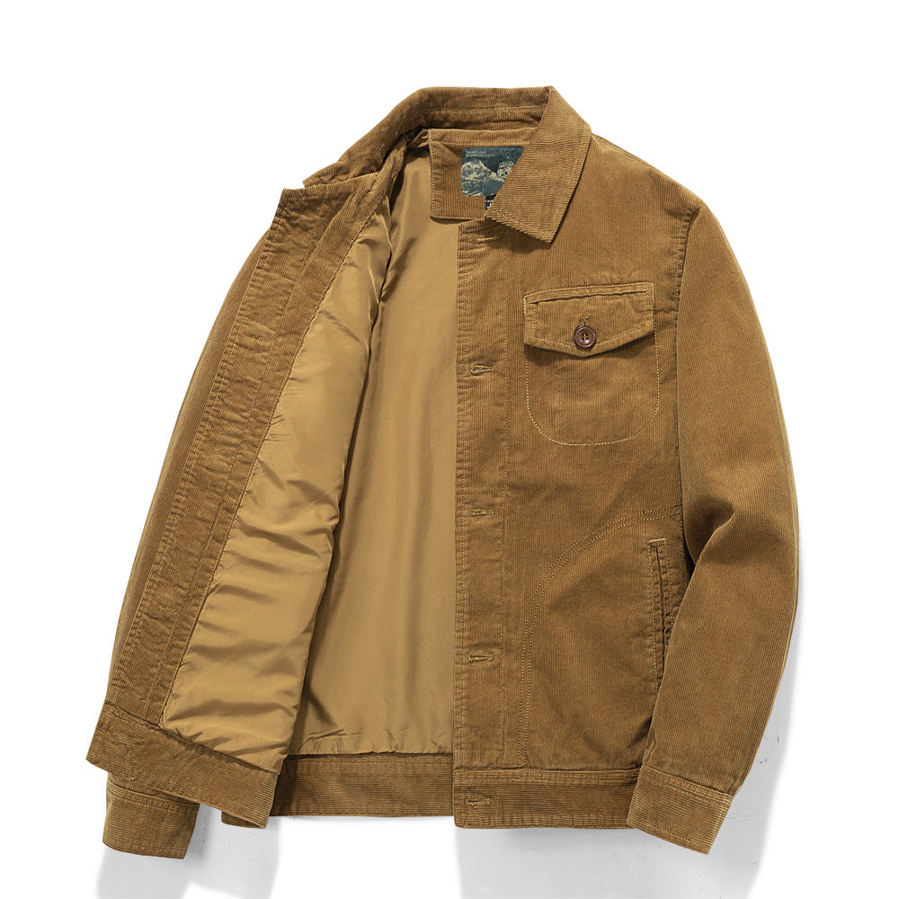 Herren Kordjacke im Worker-Stil mit gesteppter Innenfütterung Nord Taschen